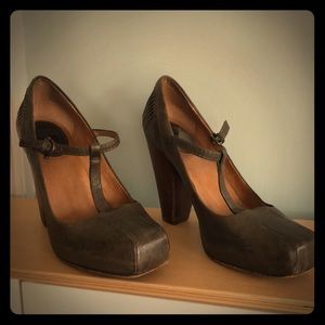 Frye heeled Mary Janes